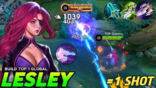 LESLEY BEST DAMAGE BUILD AND EMBLEM 2025!! 💀💥 (auto win streak) - MLBB