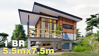 Elevated Small House Design 5.5x7.5 (35 SQM)