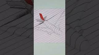 How to Draw 3d Airplane✈#shorts #youtubeshorts