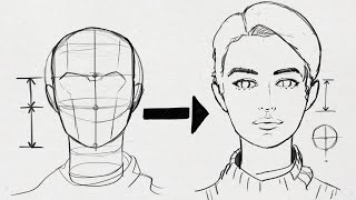 How to draw the Head Part 1 - Front Facing Angle | Loomis Method