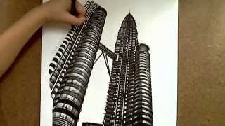 Realistic Drawing: Petronas Twin Towers