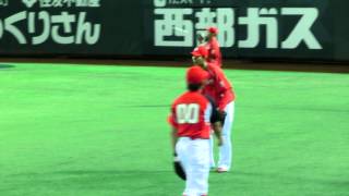 2013.05.31 迎祐一郎選手 外野守備練習 福岡ヤフオク！ドーム