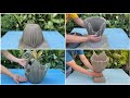 4 Beautiful Craft Ideas From Cement And Old Fabric/Towel || Simple Pot Easy To Make For Everyone