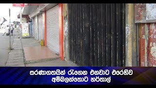 සරණාගතයින් රැගෙන එනවාට එරෙහිව අම්බලන්තොට හර්තාල් - Hiru News