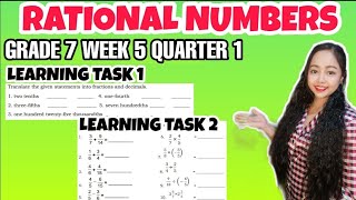 G7- RATIONAL NUMBERS | Learning Task 1-2 Week 5
