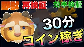 【ツムツム】野獣（スキル6）30分コイン稼ぎ効率再検証！