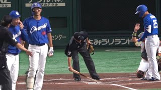 松ヤニが原因か…今季初4番の中日・石川昂弥、いきなり球審からバット交換求められるも三塁強襲内野安打　球審に注意されてバットを交換　端から１８インチの制限を超えて松ヤニが付着か　立浪監督