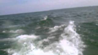 Boating across the inner Bay at Long Point