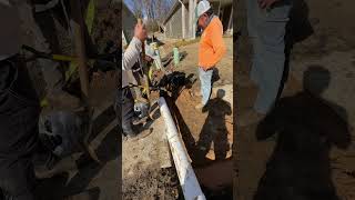 This retaining wall drainage is a complete failure #construction #landscaping #retainingwall