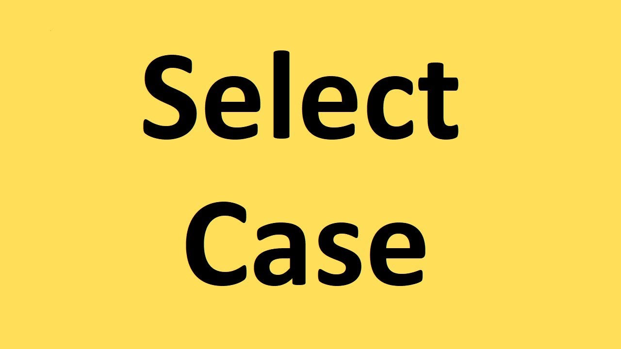 Podstawy Vba Select Case Youtube