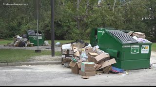 Recycling bins overflowing at Jacksonville 14 sites