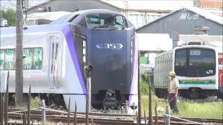 解体待ちの205系の傍をE353系S102編成出場！本線試運転で所属先に戻る。2022.9.12 JR長野総合車両センター　　Panasd 2845