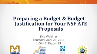 Preparing a Budget & a Budget Justification for Your NSF ATE Proposal