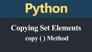 Copying Set Element in Python (Hindi)