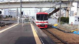 名鉄神宮前駅4番線　快速特急豊橋行き到着