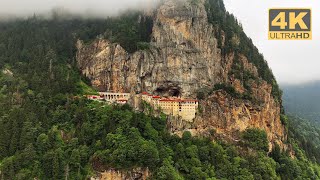 Explore the Beauty of Türkiye: Breathtaking Sumela Monastery 🇹🇷 4K Relaxing Nature Drone Footage.