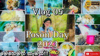 Poson Day 2023(පොසොන් දිනය)/Sri Lanka🇱🇰/Vlog 05/මෙහෙමත් කෑමක්😮