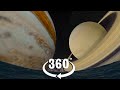 VR 360 The planets size comparison from the distance of our moon for virtual reality space video