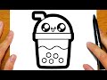 COME DISEGNARE UN BUBBLE TEA CARINO | Disegni facili ed educativi