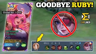 CICI BEST BUILD TO DOMINATE RUBY IN EXP LANE!😱 (100% broken!💀) | CICI VS. RUBY -MLBB🔥