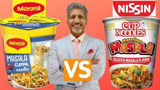 Maggi Cuppa Noodles VS Nissin Cup Noodles I #shorts I #maggi I #nissin