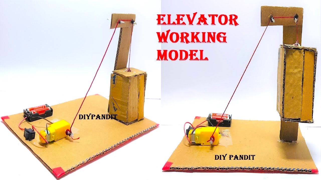 How To Make Elevator Working Model Science Project Using Cardboard And ...