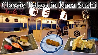 Sushi, Tempura and Dango at a Classic Tokyo, Little Edo at Kura Sushi in Ginza