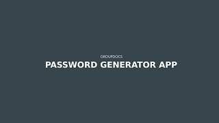 How to generate strong random password | GroupDocs Password Generator