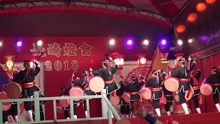 4K・雨中の最終・琉球國祭り太鼓1　2018長崎燈會　湊公園会場　20180303