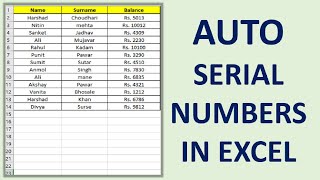 Auto Serial Numbers in Excel That Adjust After Applying Filters | Insert Serial Number After Filter