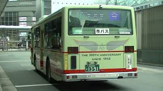 京都市バス いすゞエルガ西工車体(1391号車、レッドライナー) 京都駅前(おりば)発車