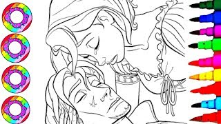 Coloring Drawings Disney's Tangled Rapunzel's Tears Heals Flynn Coloring Pages l Disney Brilliant