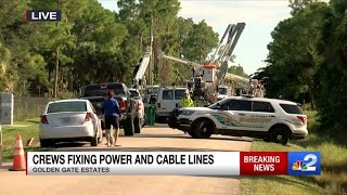 Residents blocked from homes after semi-truck takes down power pole in Golden Gate Estates