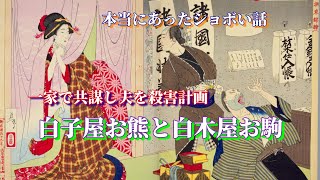 家族で婿養子を殺害計画。白子屋お熊と白木屋お駒　実際にあった美女の殺人未遂事件　内容は結構しょぼいが大岡越前が実際に裁いた顛末は？【ただのおっさんの休日残業】