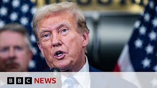 Donald Trump visits Capitol Hill for first time since Jan 6 riot | BBC News