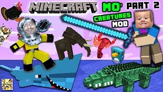 AQUARIUM ATTACK!! MO' CREATURES MOD Showcase #2: LAND CREATURES CRAZYNESS (FGTEEV Minecraft)