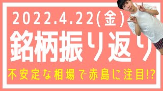 【株式市場の振り返り#398】2022年4月22日(金)不安定な地合いは赤島に注目!?