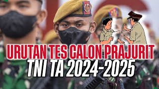 WAJIB TAU‼️ URUTAN TES TNI TA 2024-2025 || URUTAN TES CALON PRAJURIT REKRUTMEN TNI