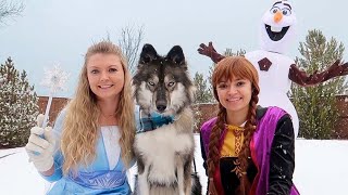 Frozen Elsa, Anna, & Kakoa SAVE Olaf From Melting!