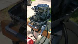 1973 18 hp Evinrude- Cowling off