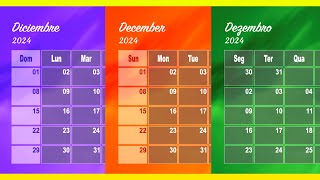 Free Printable and Digital Calendars for 2024 (December-Dezembro-Diciembre)