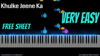 Khulke Jeene Ka Piano Tutorial (Easy)| Dil Bechara | Piano Notes | Piano Instrumental | Arijit Singh