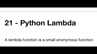 21 - Python Lambda