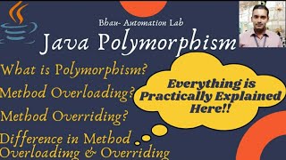 polymorphism in java | Hindi | method overloading in java | Method overriding | Java oops