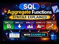 SQL Aggregate Functions Syntax Explained | SUM, MIN, MAX, COUNT, AVG with Examples