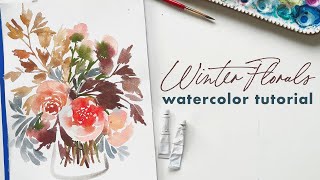 Watercolor Winter Florals Tutorial