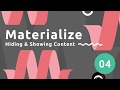Materialize Tutorial #4 - Hiding Content