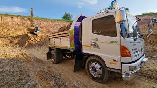 บ่อลึกถึงกับต้องวางเกียร์อีตั้น สุดยอดไปเลย Dump Truck Excavator