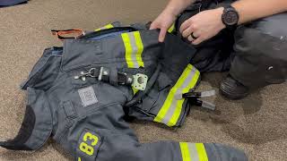 Firefighter structural PPE with the 60 second drill