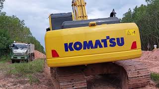 งานนี้มีดัน komatsu pc210-10mo เจอ FXZ360 งานขุดบ่อยาว เสียงกระหึ่ม excavator and truck EP.8687